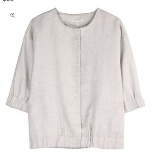 Eileen Fisher, Natural Twinkle Linen Embroidered System Jacket,